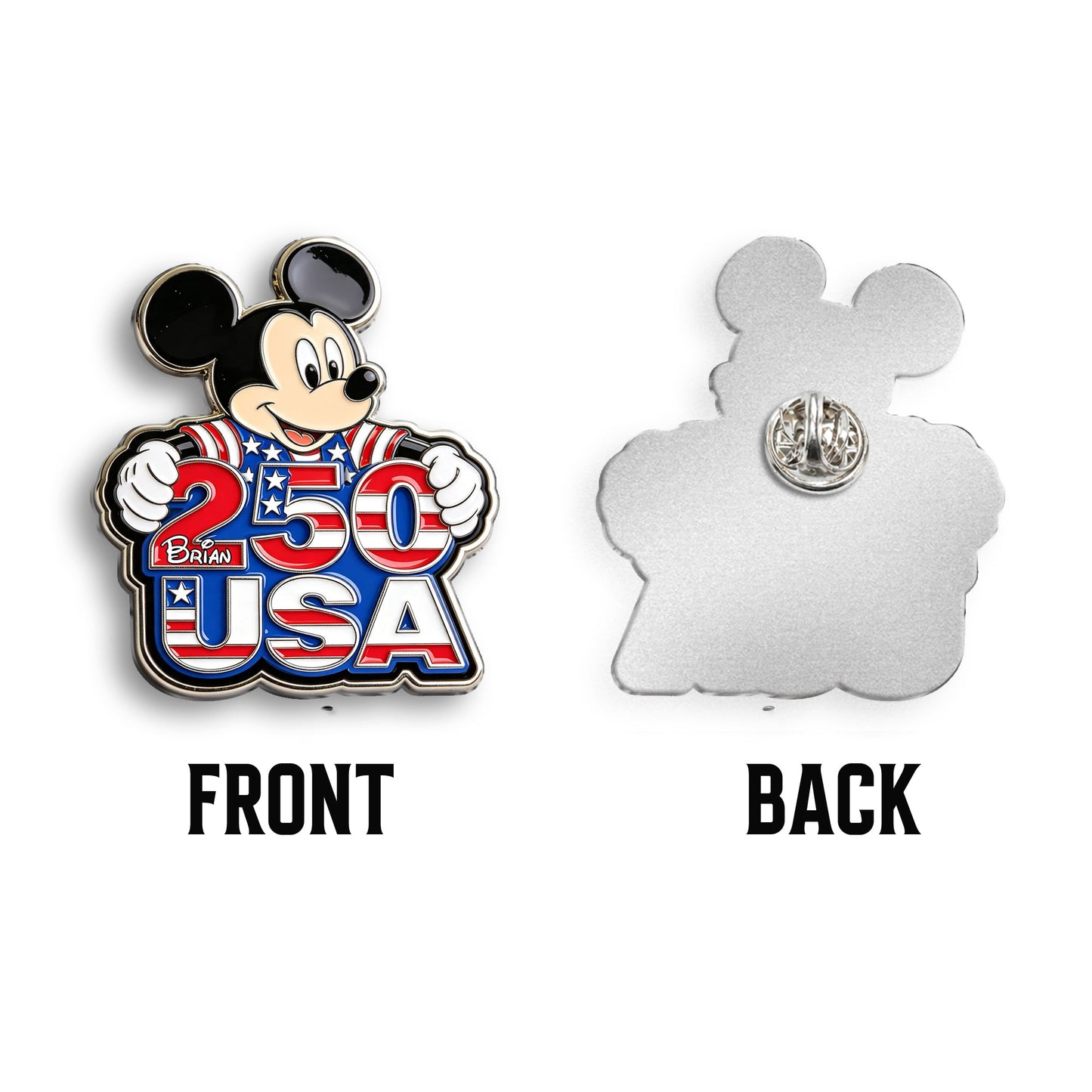 250 USA - Personalized Mouse 3D Embossed Enamel Pin