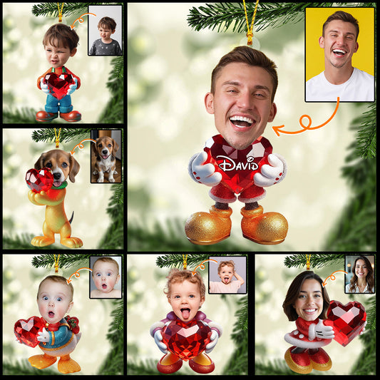 Merry Christmas - Personalized Mouse Custom Shaped Ornament