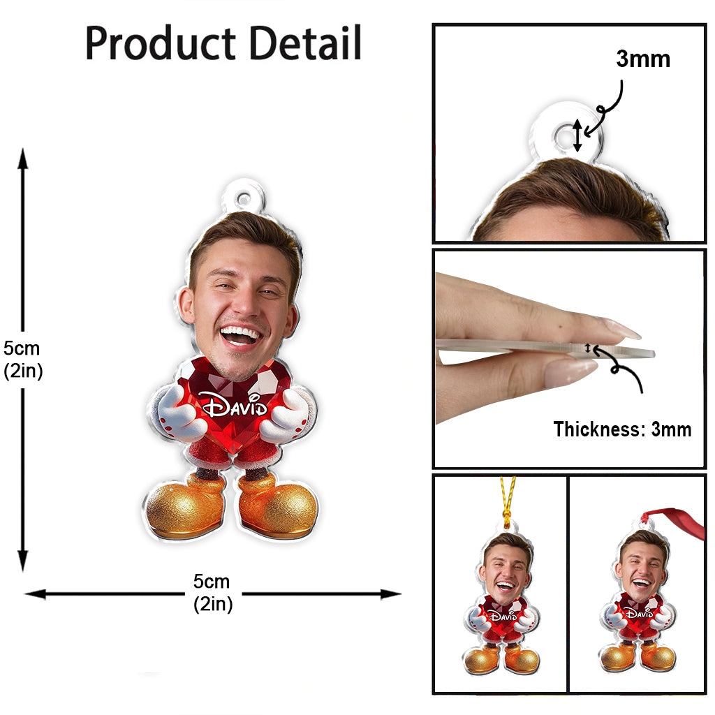 Merry Christmas - Personalized Mouse Custom Shaped Ornament