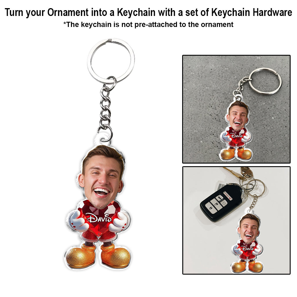 Merry Christmas - Personalized Mouse Custom Shaped Ornament