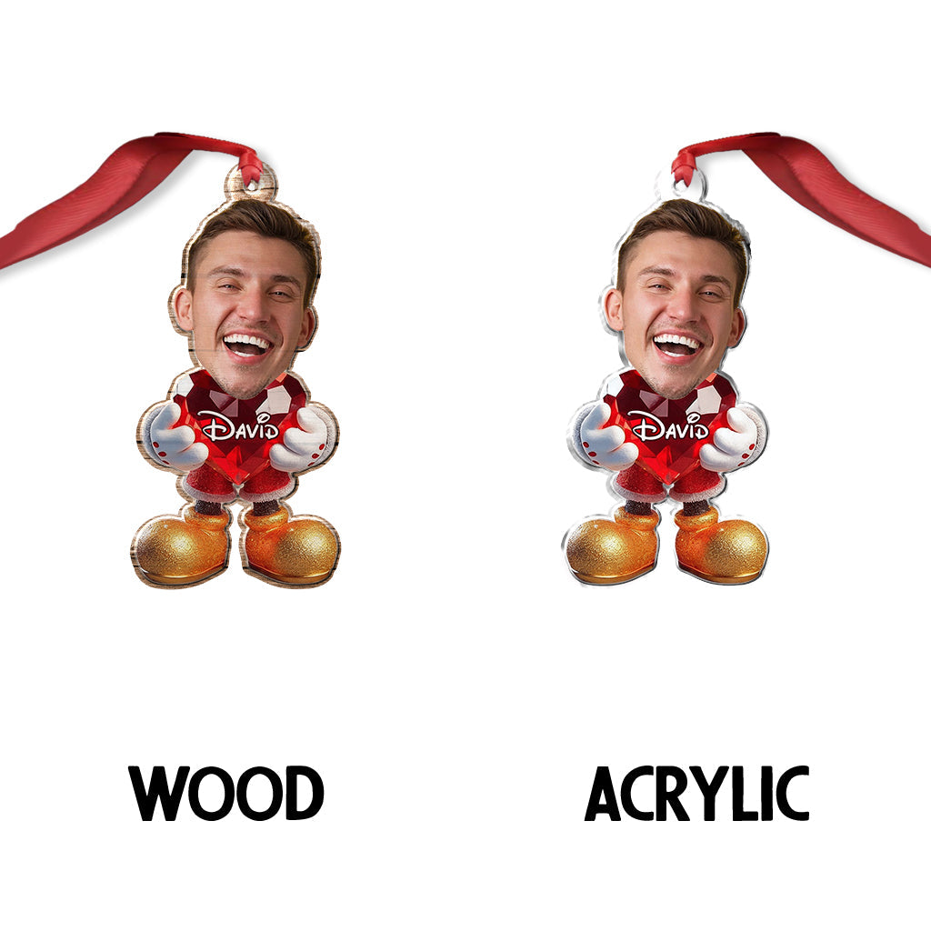 Merry Christmas - Personalized Mouse Custom Shaped Ornament