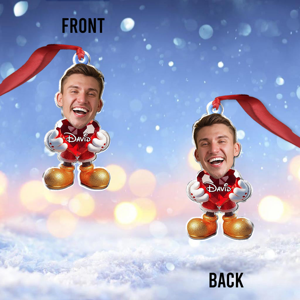 Merry Christmas - Personalized Mouse Custom Shaped Ornament