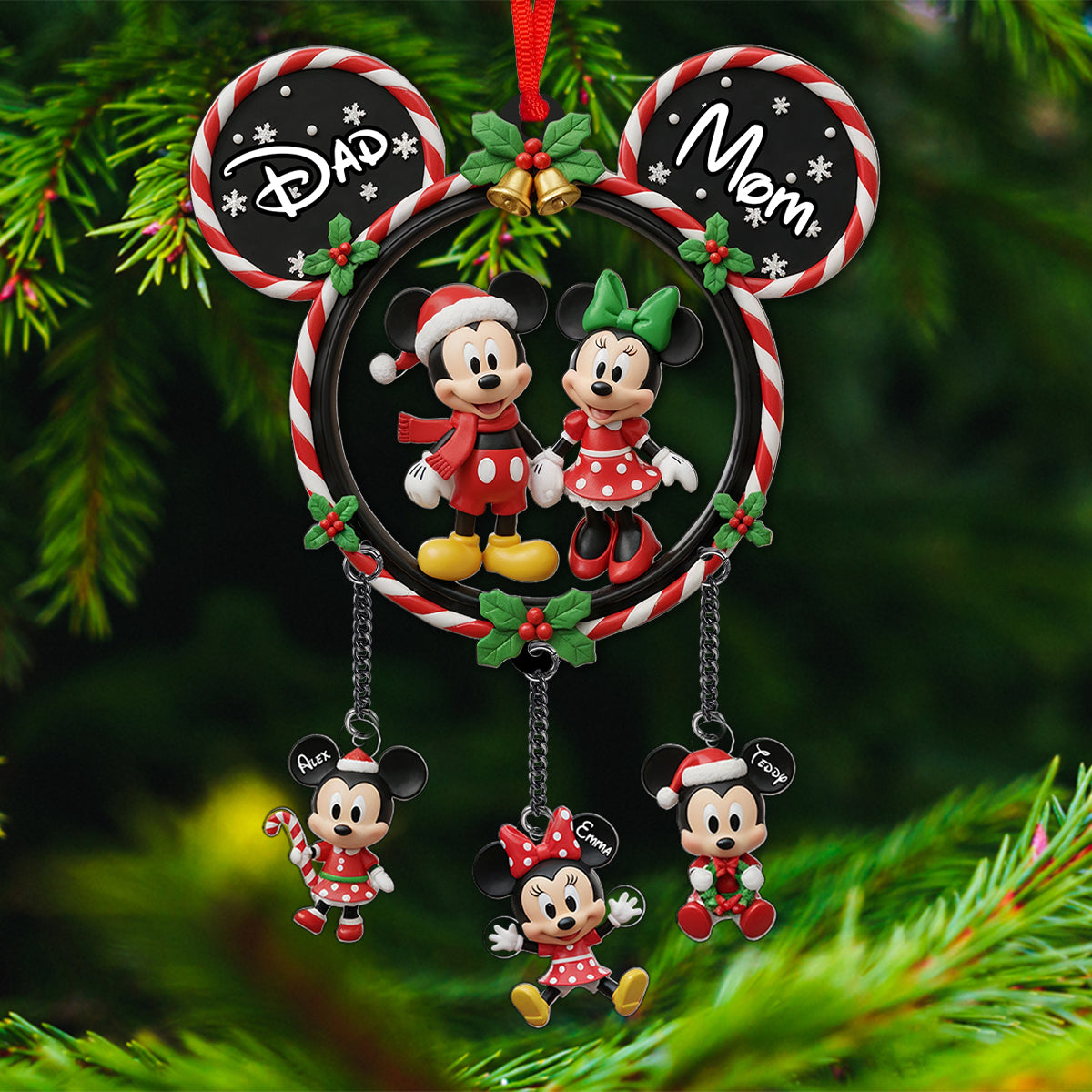 Magical Family - Personalized Mouse Ornament With Charm