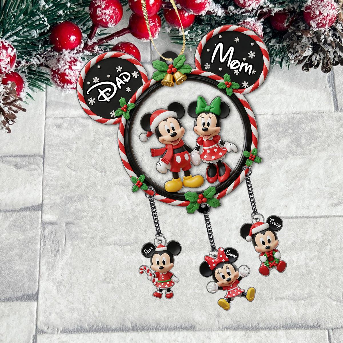 Magical Family - Personalized Mouse Ornament With Charm