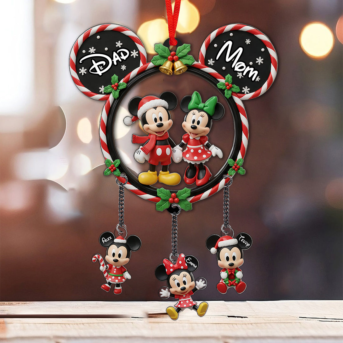 Magical Family - Personalized Mouse Ornament With Charm
