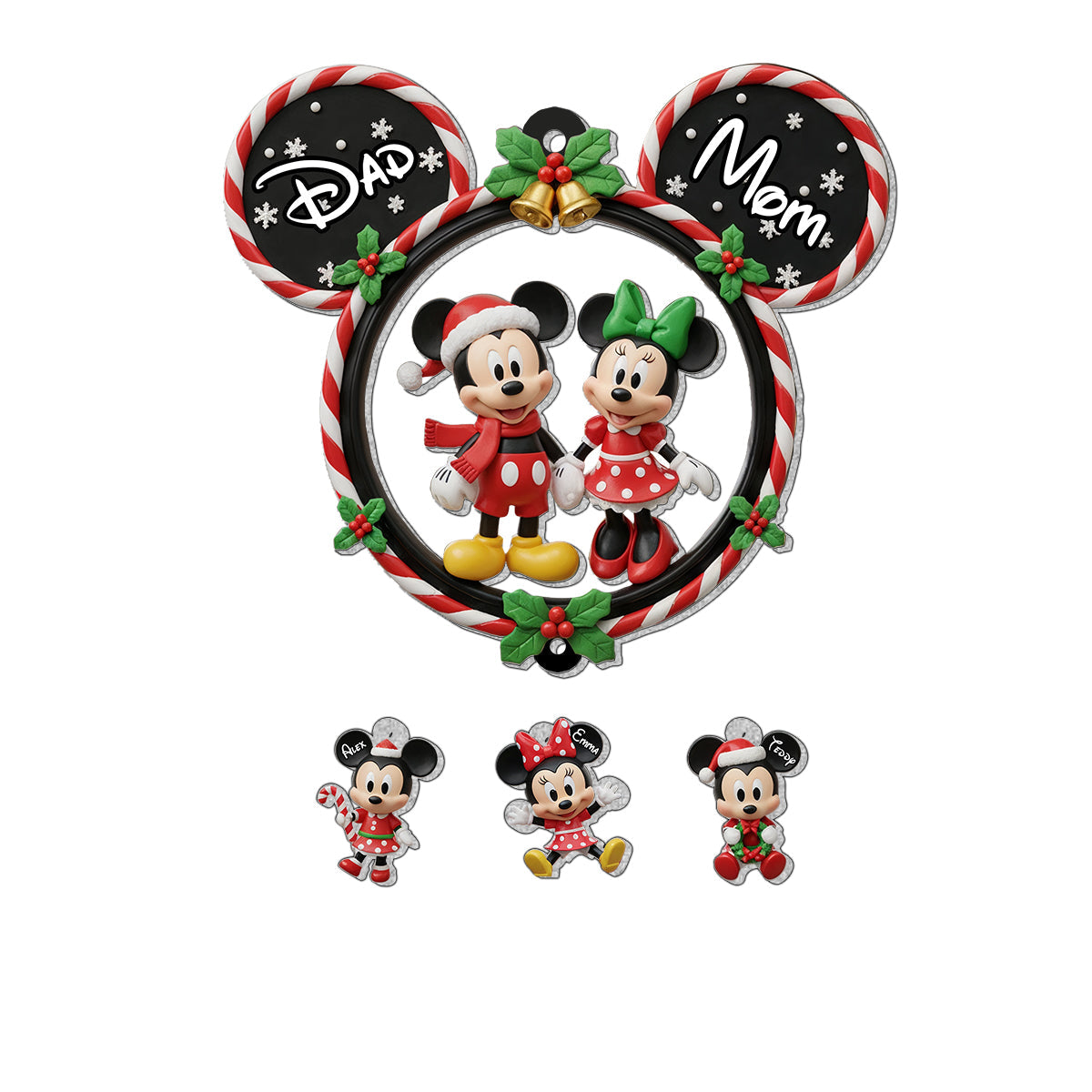 Magical Family - Personalized Mouse Ornament With Charm