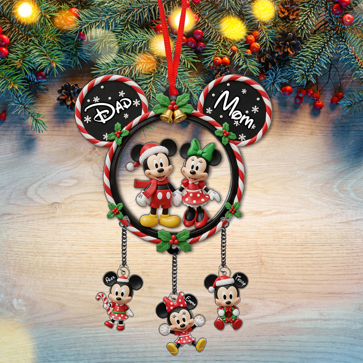 Magical Family - Personalized Mouse Ornament With Charm