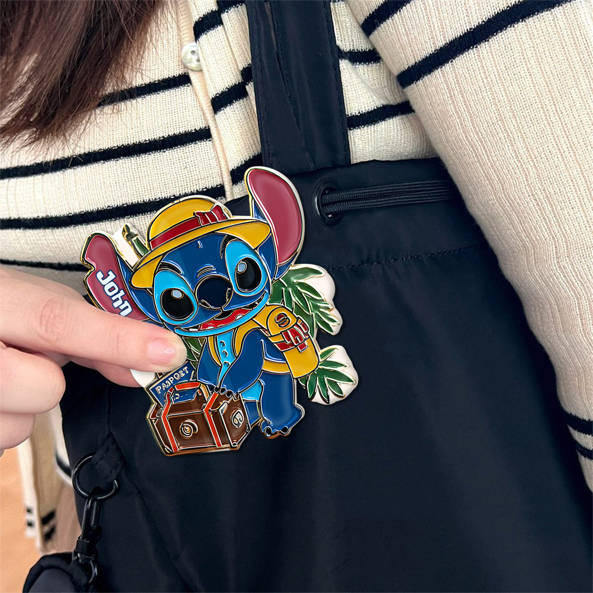 Blue Monster Traveling - Personalized Ohana Pin
