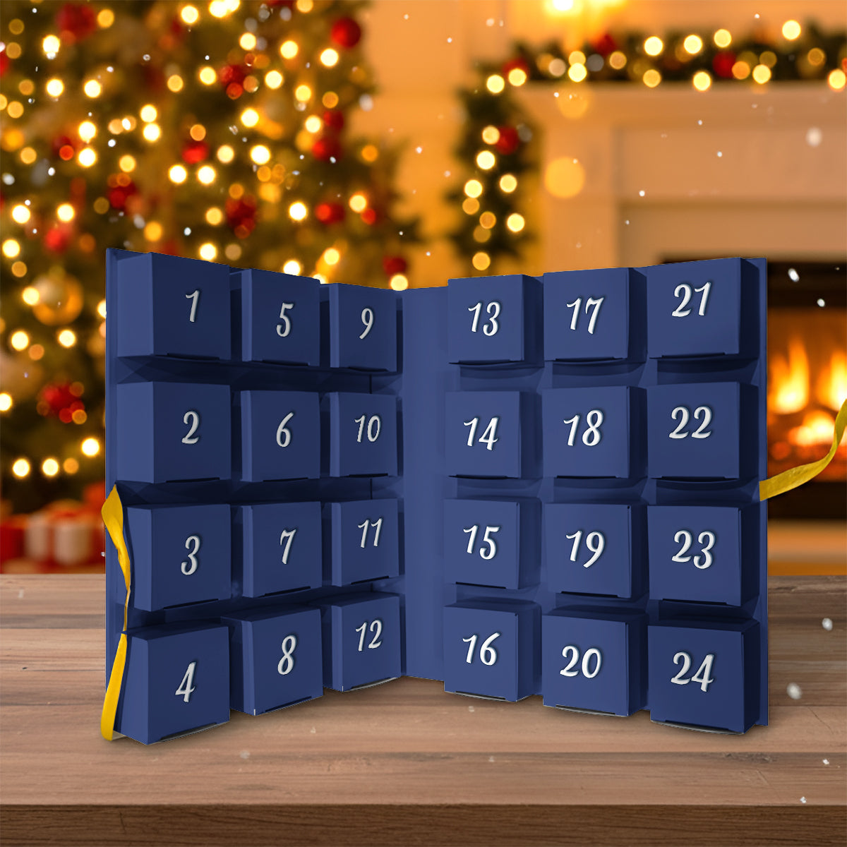 Christmas Cars Advent Calender - Personalized Folded Advent Calendar With Ornaments