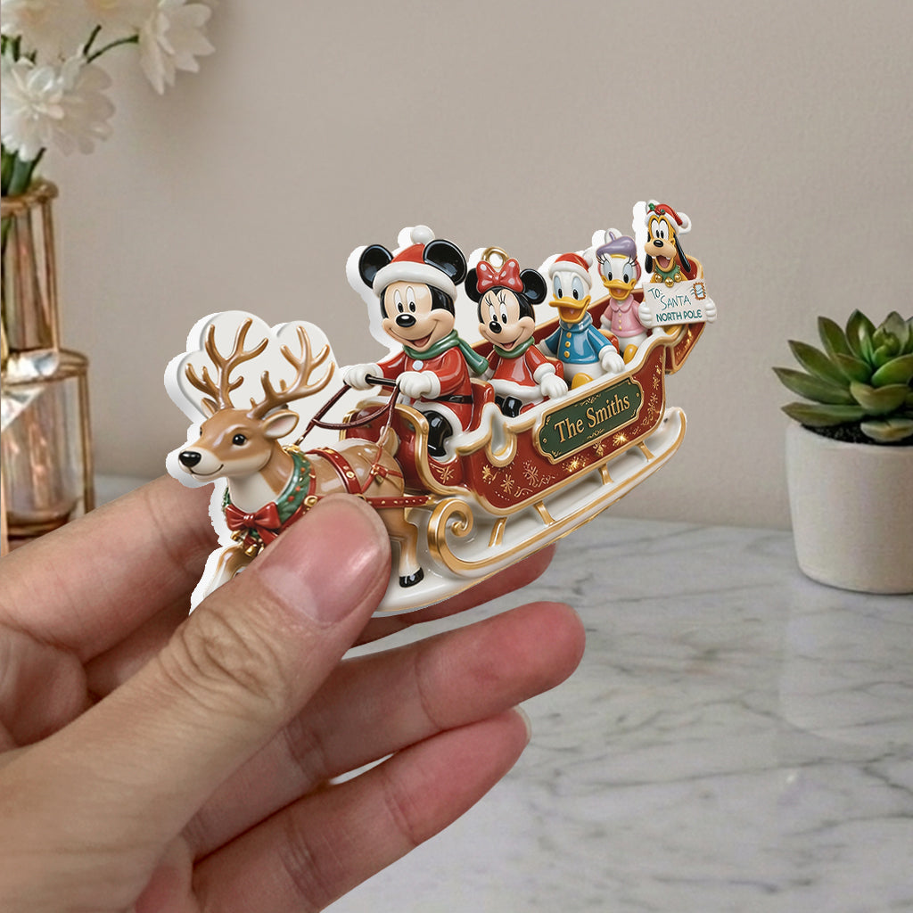Christmas Decor, Magical Mouse Family - Personalized Mouse Premium 3D Ornament