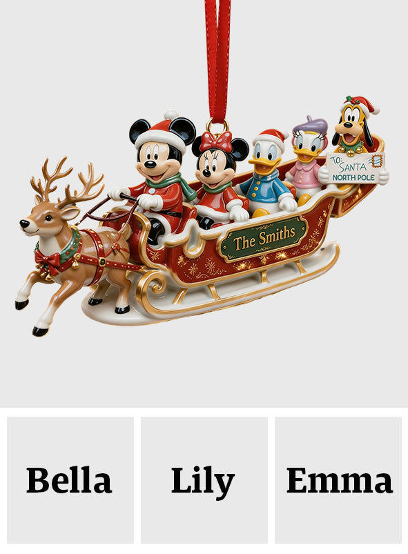 Christmas Decor, Magical Mouse Family - Personalized Mouse Premium 3D Ornament