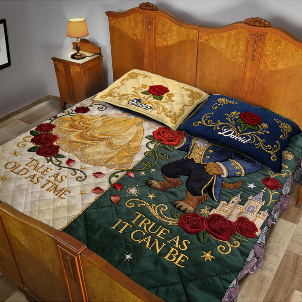 Tale As Old As Time, True As It Can Be - Personalized Beauty And The Beast Quilt Set