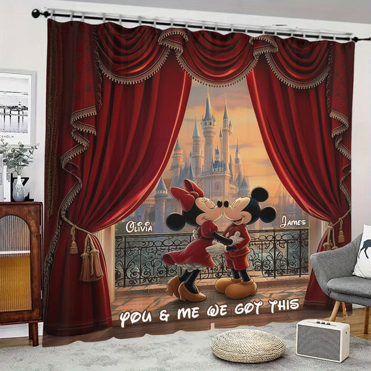 You & Me We Got This - Personalized Mouse Blackout Window Curtain/ Drapes Set