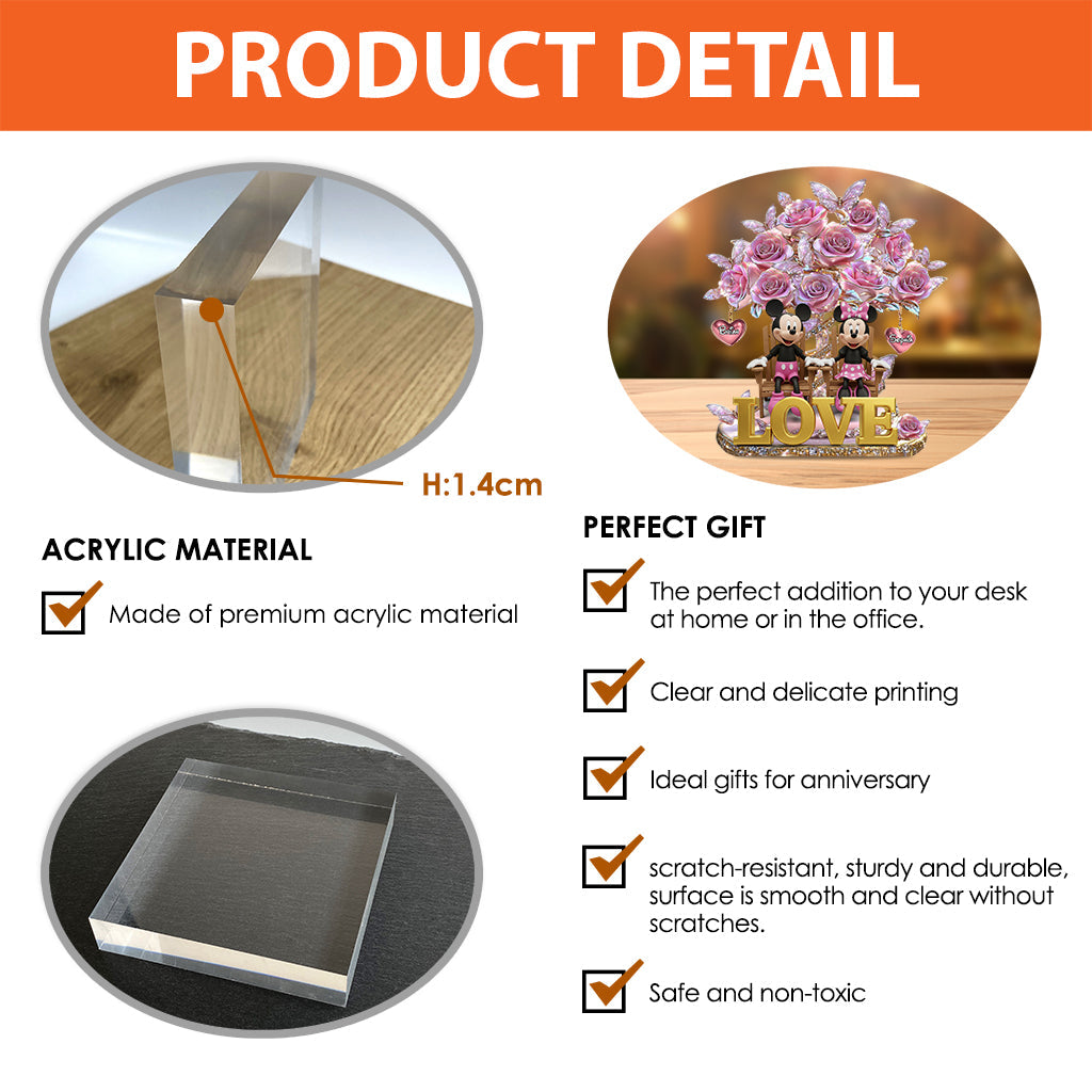 I Love You - Personalized Mouse Custom Shaped Acrylic Plaque