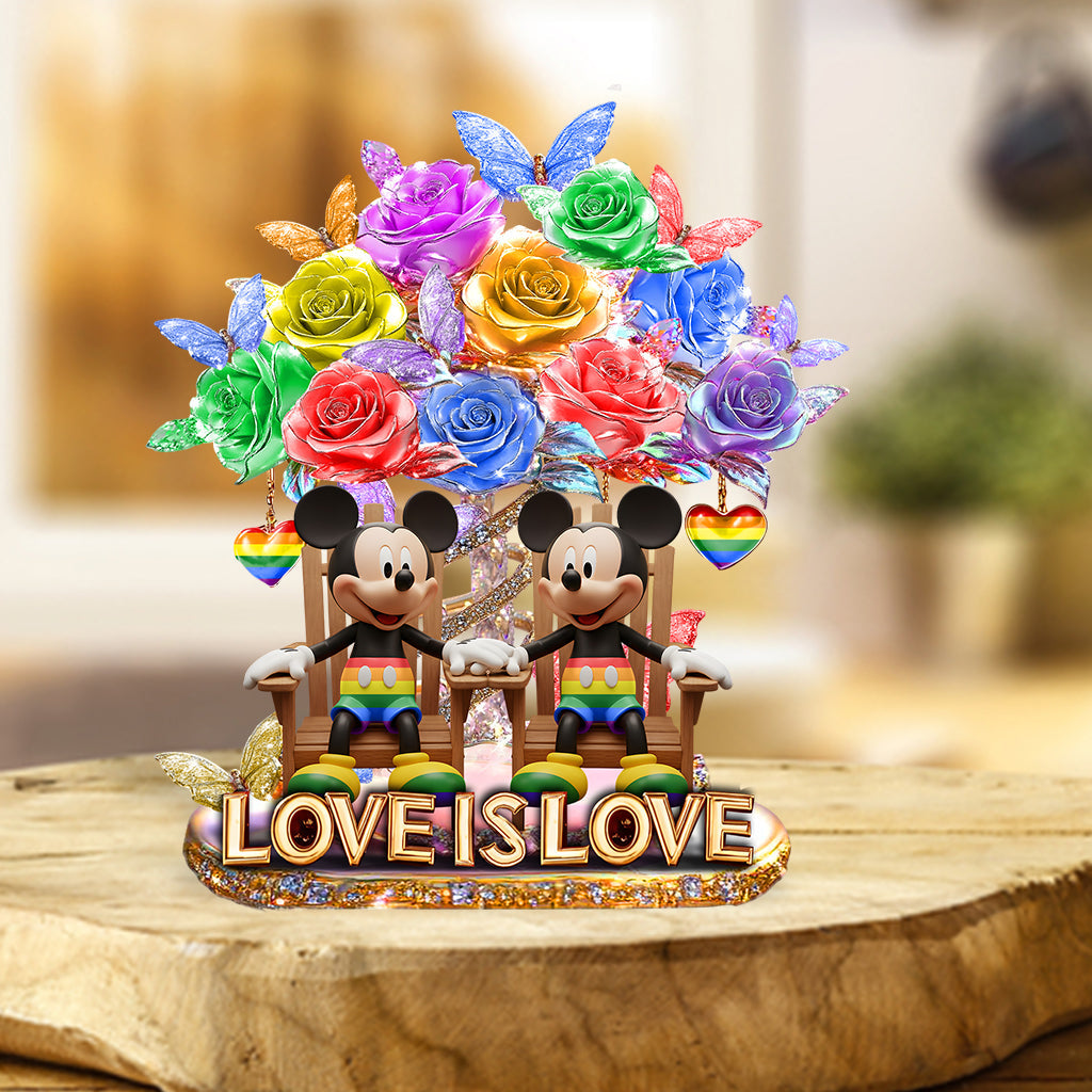 Love Is Love - Personalized LGBT Support Custom Shaped Acrylic Plaque