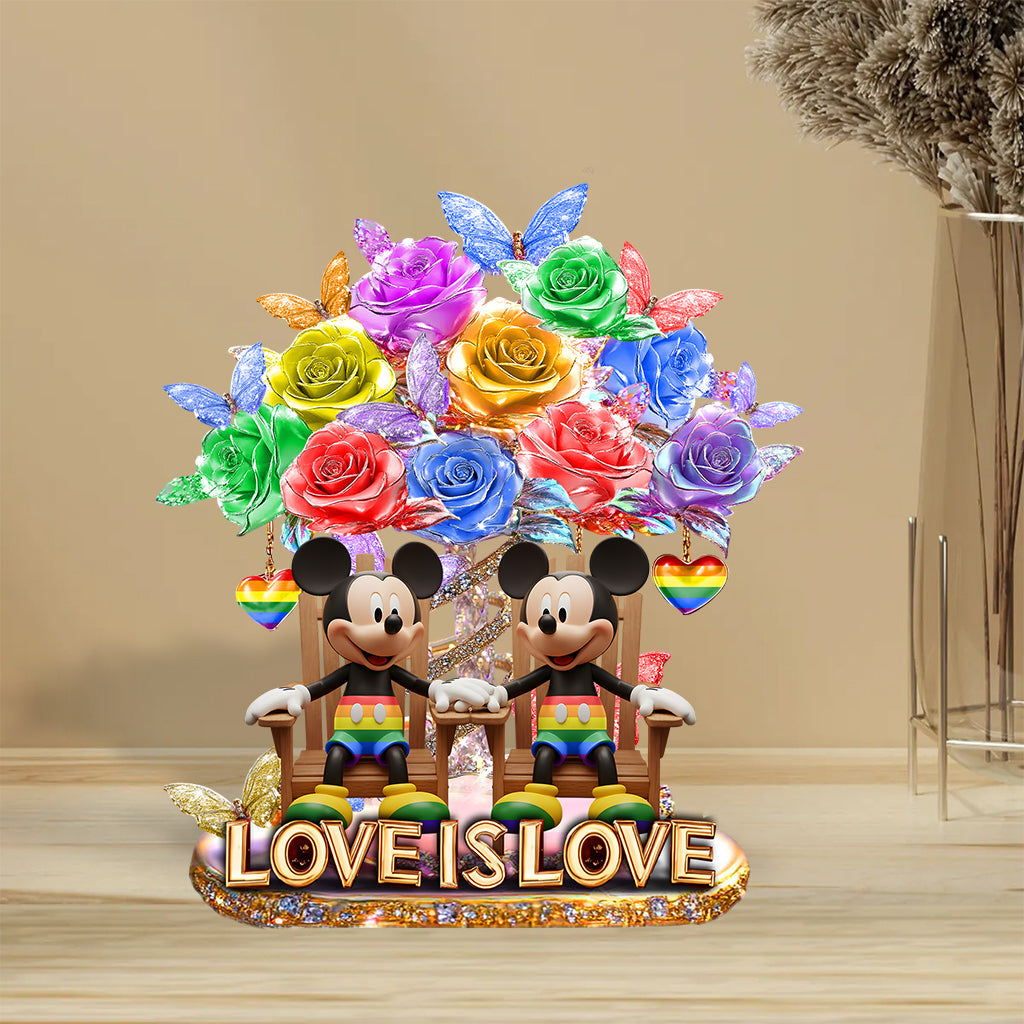 Love Is Love - Personalized LGBT Support Custom Shaped Acrylic Plaque