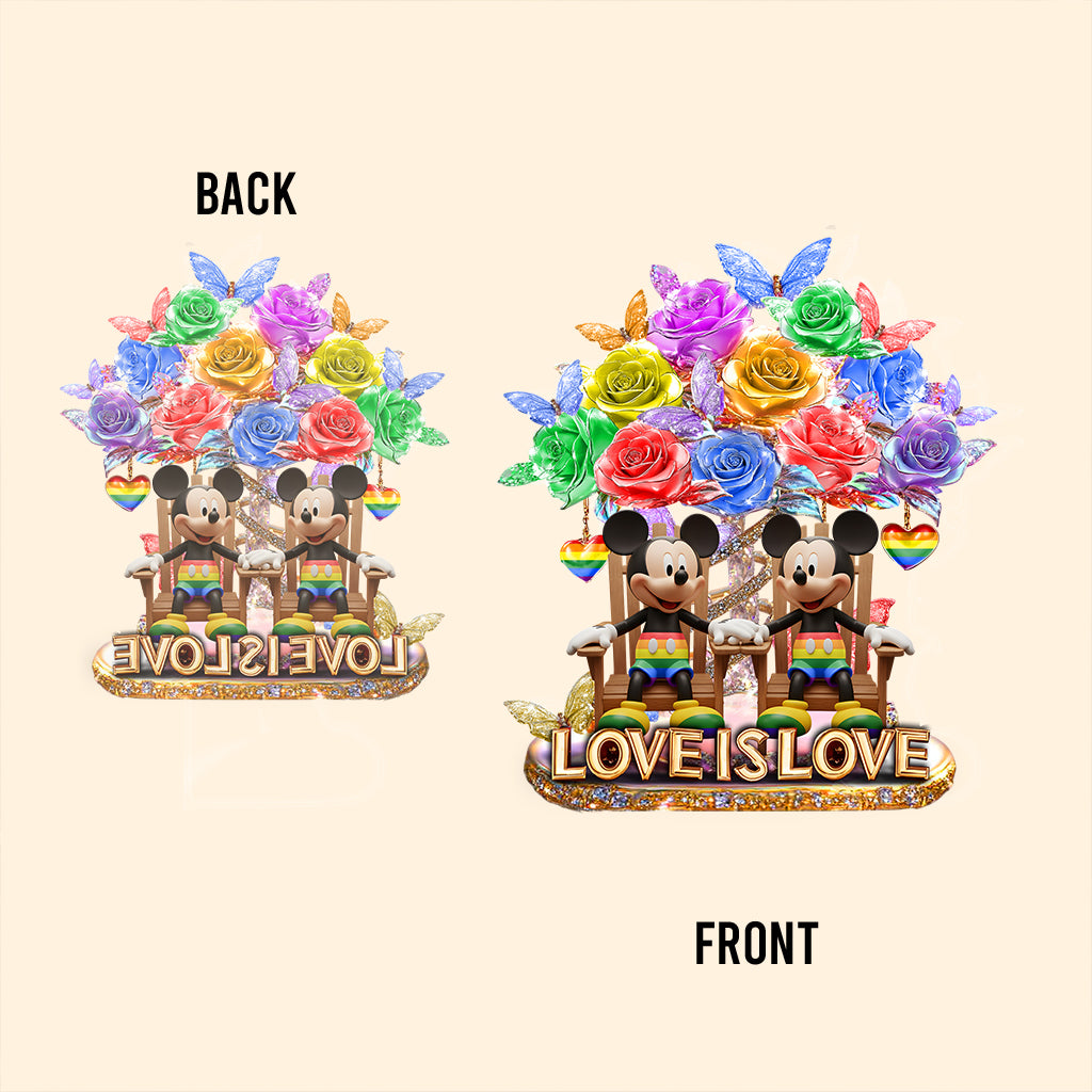 Love Is Love - Personalized LGBT Support Custom Shaped Acrylic Plaque