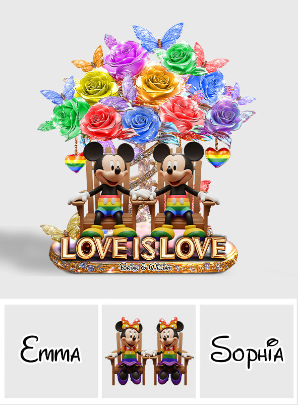 Love Is Love - Personalized LGBT Support Custom Shaped Acrylic Plaque