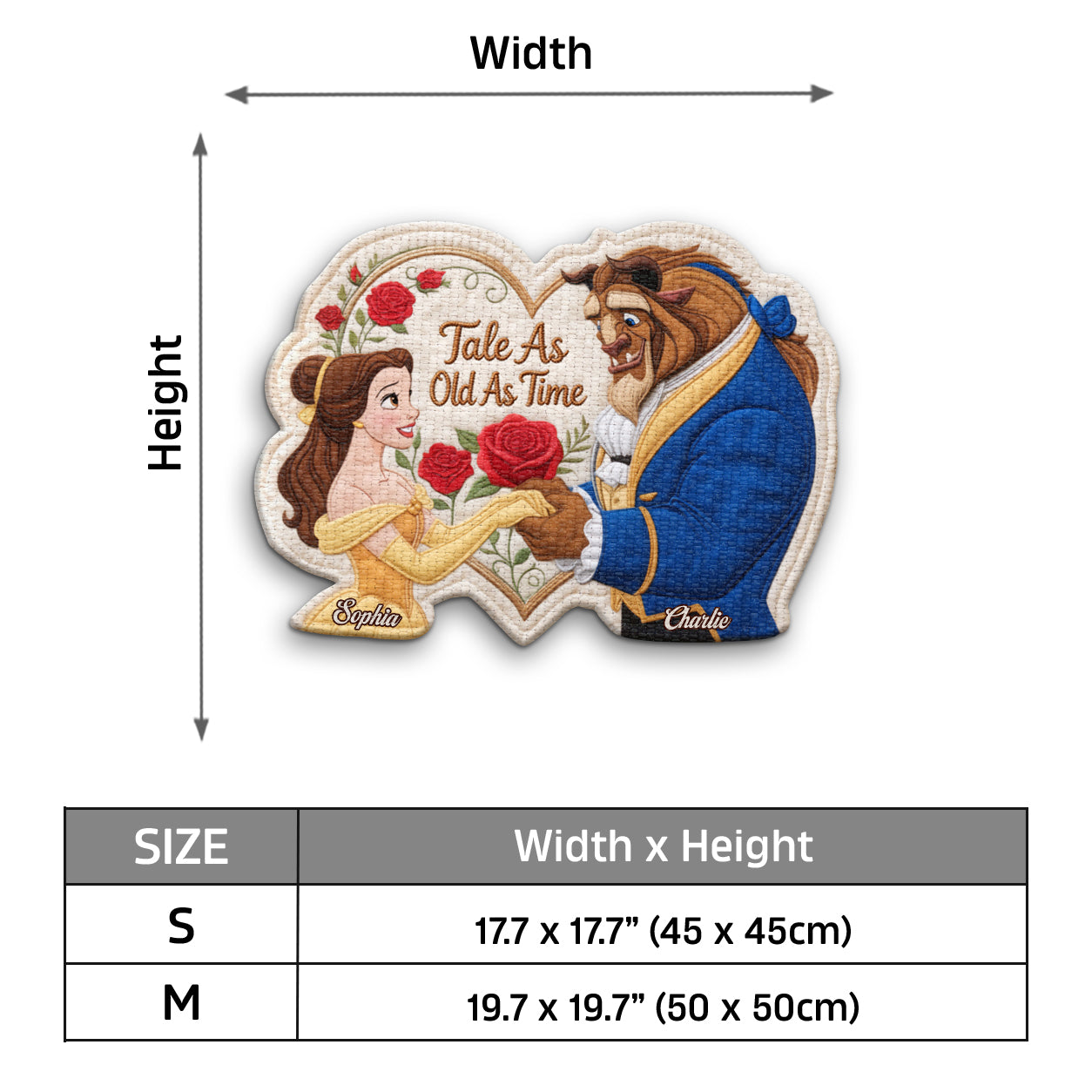Tale As Old As Time - Personalized Beauty And The Beast Custom Shape Placemat