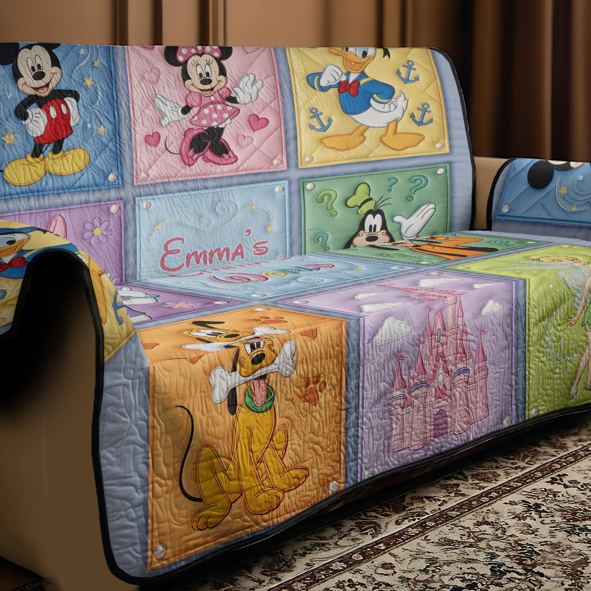 Magical Time - Personalized Mouse Quilted Sofa/Couch Cover