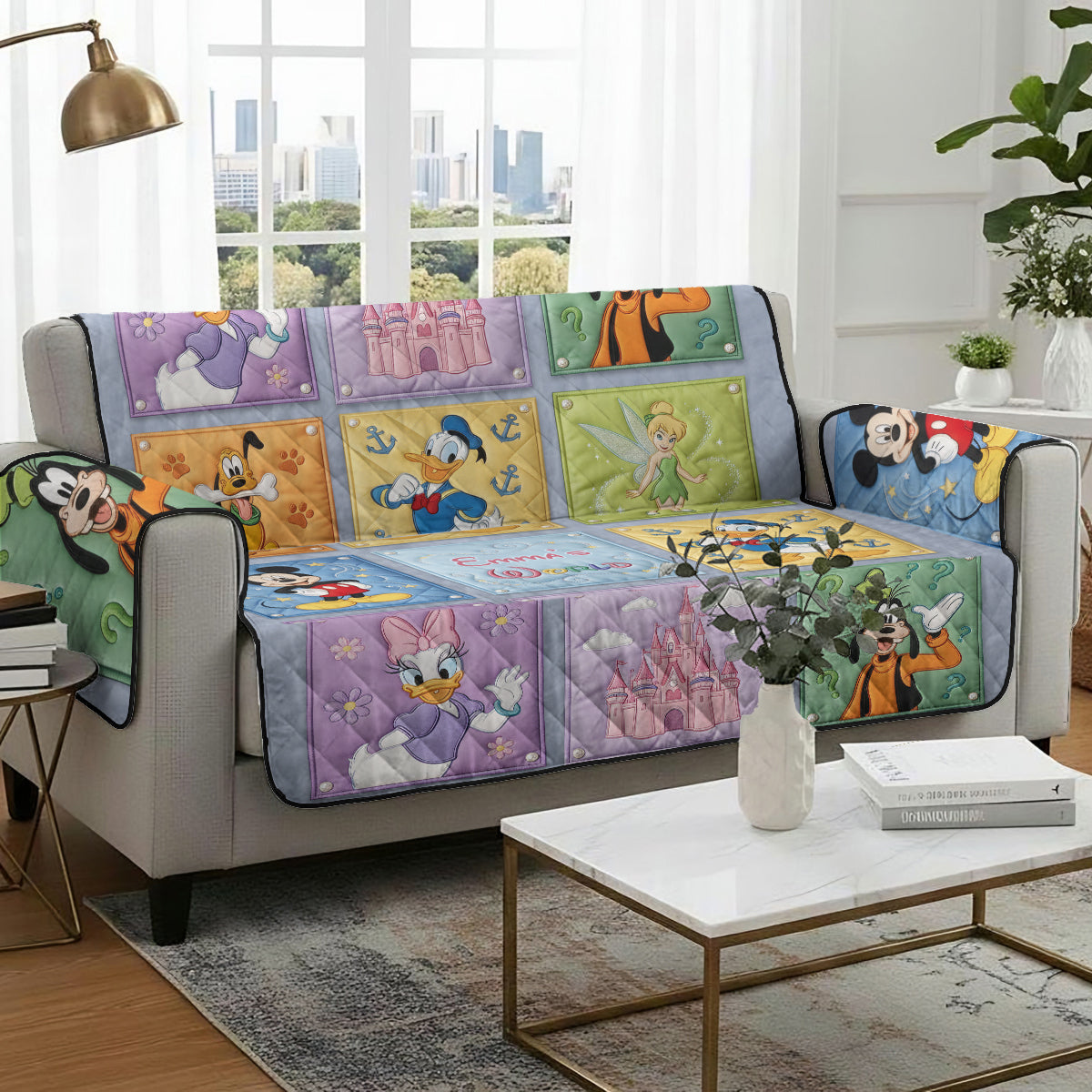 Magical Time - Personalized Mouse Quilted Sofa/Couch Cover