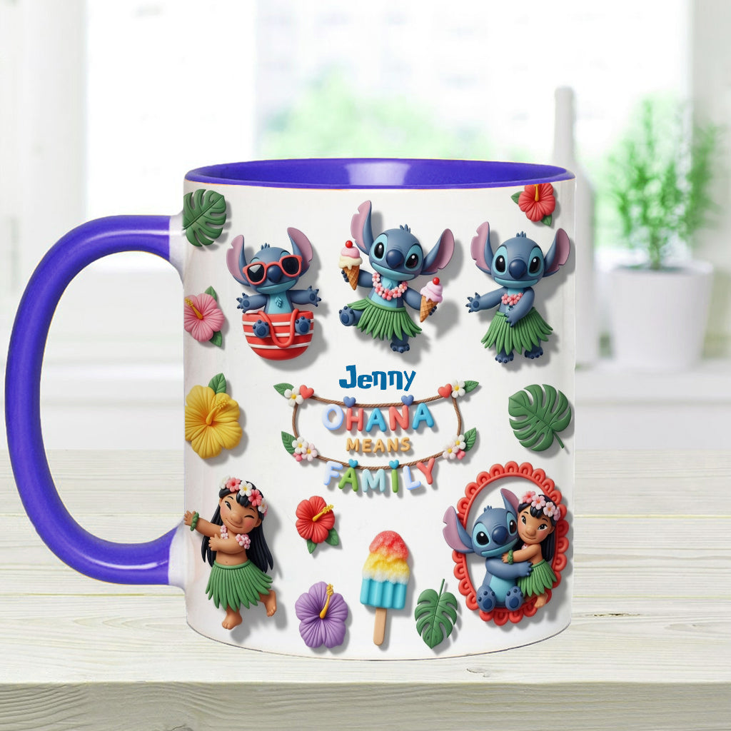 Ohana Means Family - Personalized Ohana Accent Mug