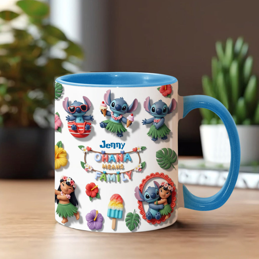 Ohana Means Family - Personalized Ohana Accent Mug