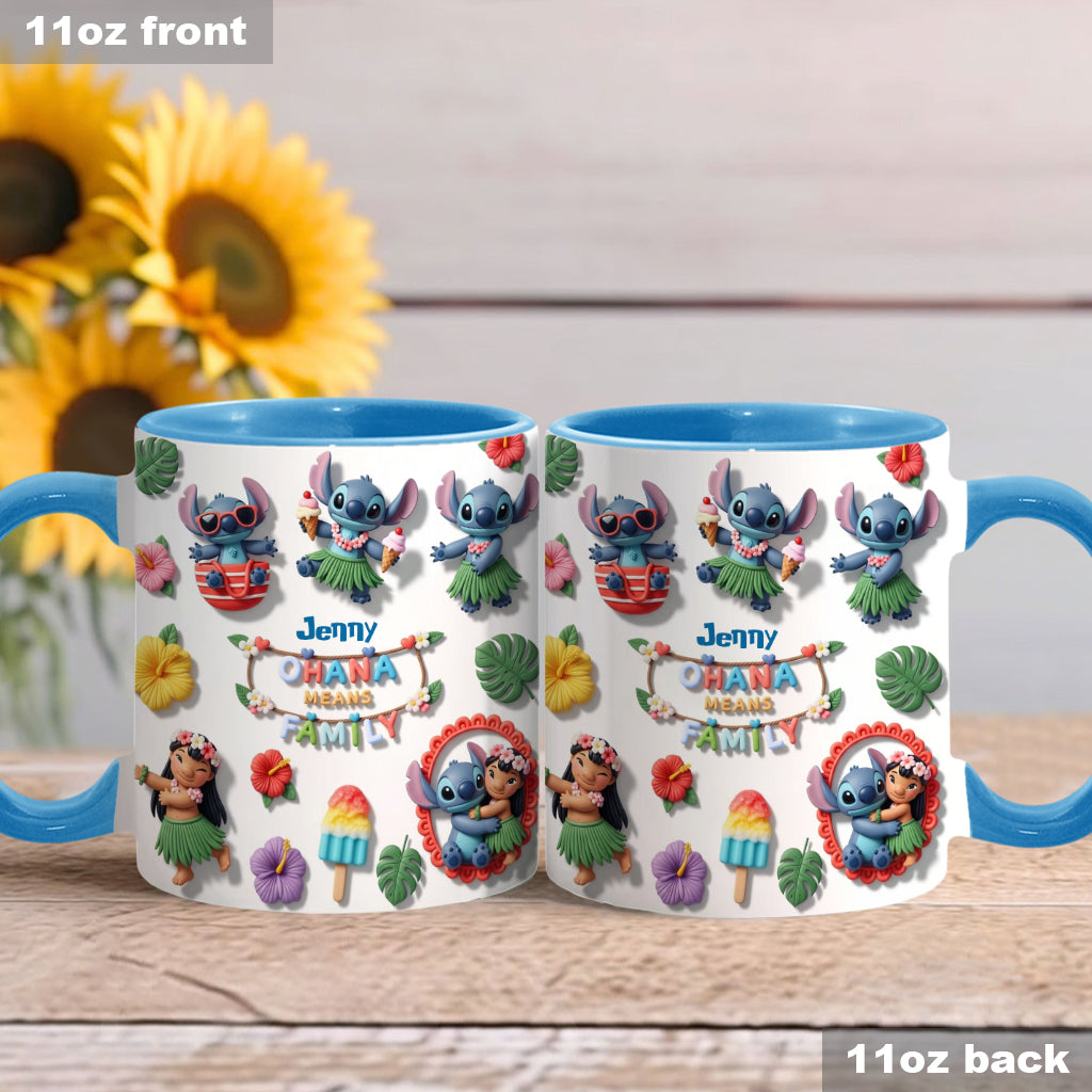 Ohana Means Family - Personalized Ohana Accent Mug