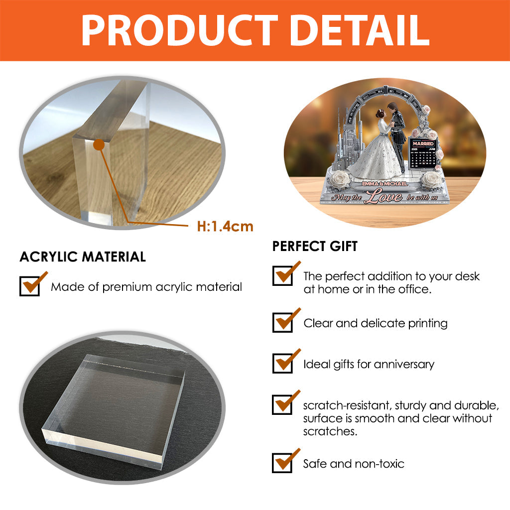 May The Love Be With Us - Personalized The Force Custom Shaped Acrylic Plaque