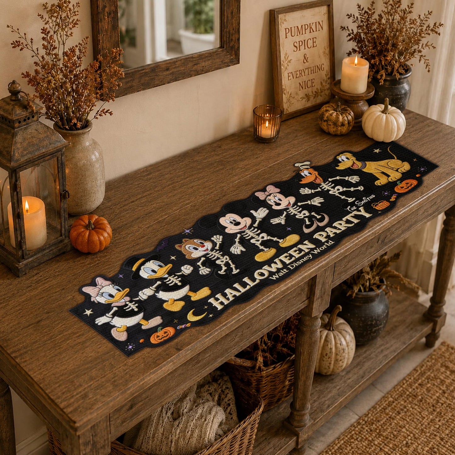 Spooky Halloween Friends - Personalized Mouse Custom Shape Table Runner