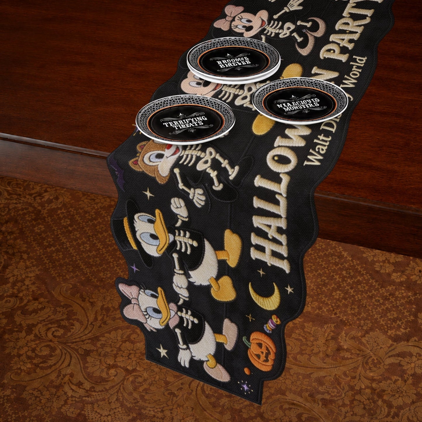 Spooky Halloween Friends - Personalized Mouse Custom Shape Table Runner