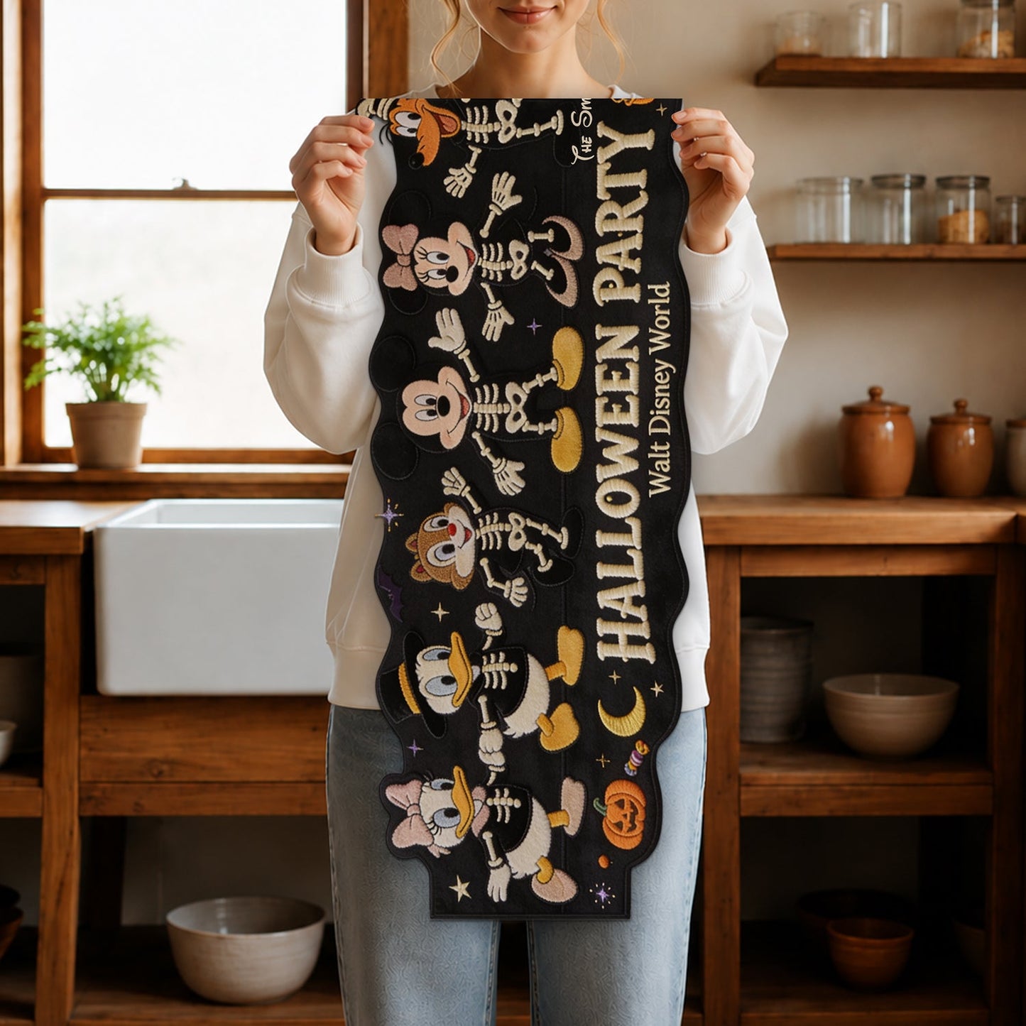 Spooky Halloween Friends - Personalized Mouse Custom Shape Table Runner