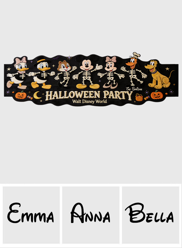Spooky Halloween Friends - Personalized Mouse Custom Shape Table Runner