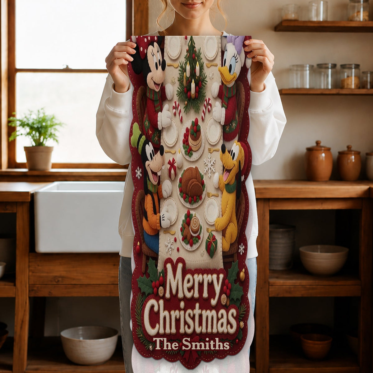 Magical Christmas - Personalized Mouse Custom Shape Table Runner