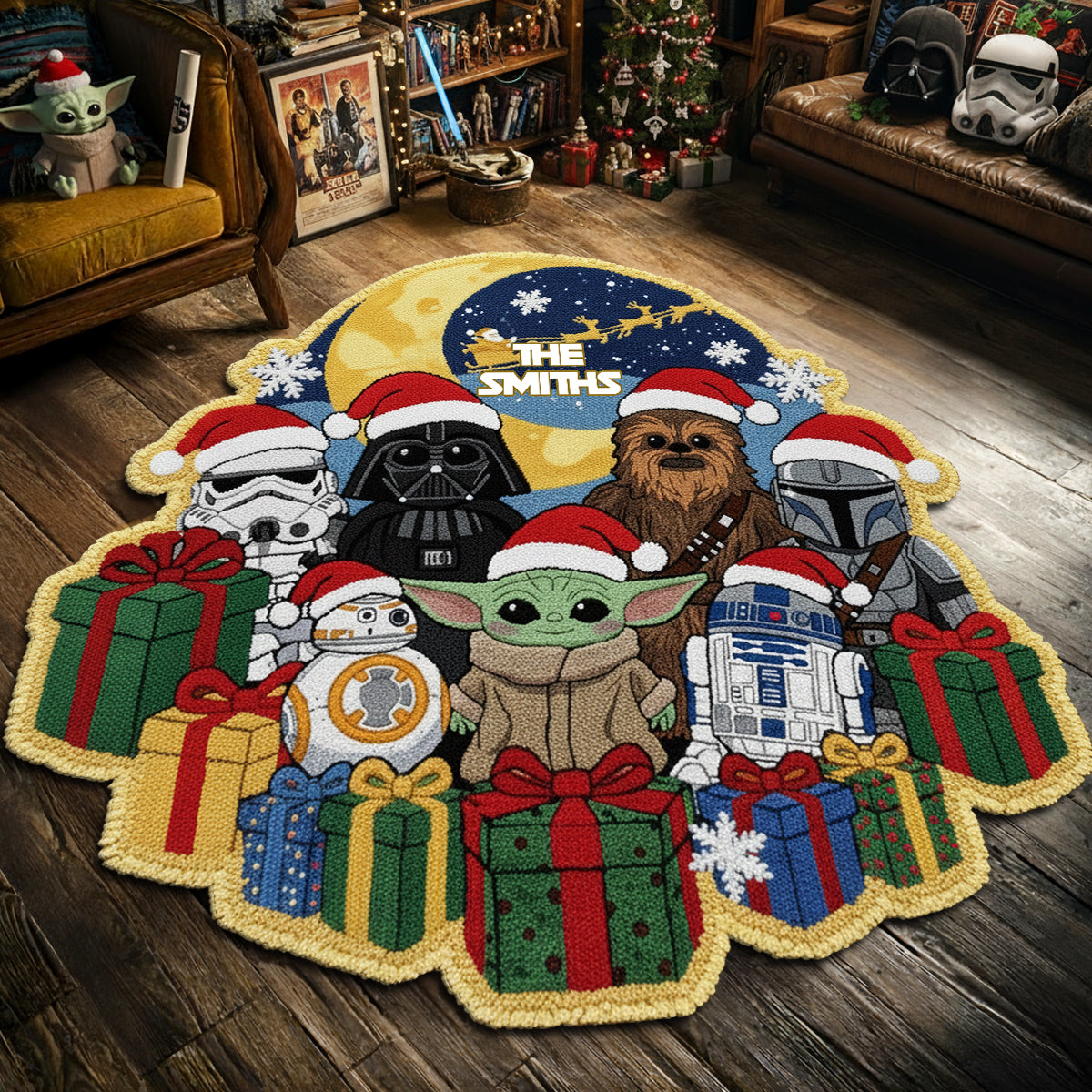 Merry Christmas - Personalized The Force Non-Slip Tufted Rug