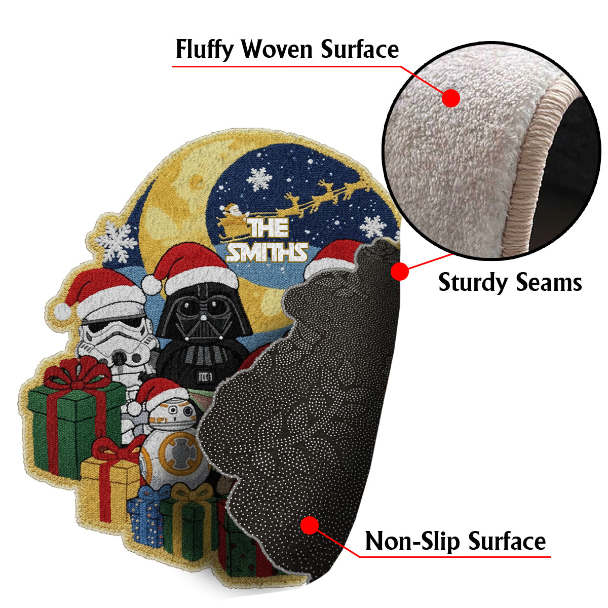 Merry Christmas - Personalized The Force Non-Slip Tufted Rug