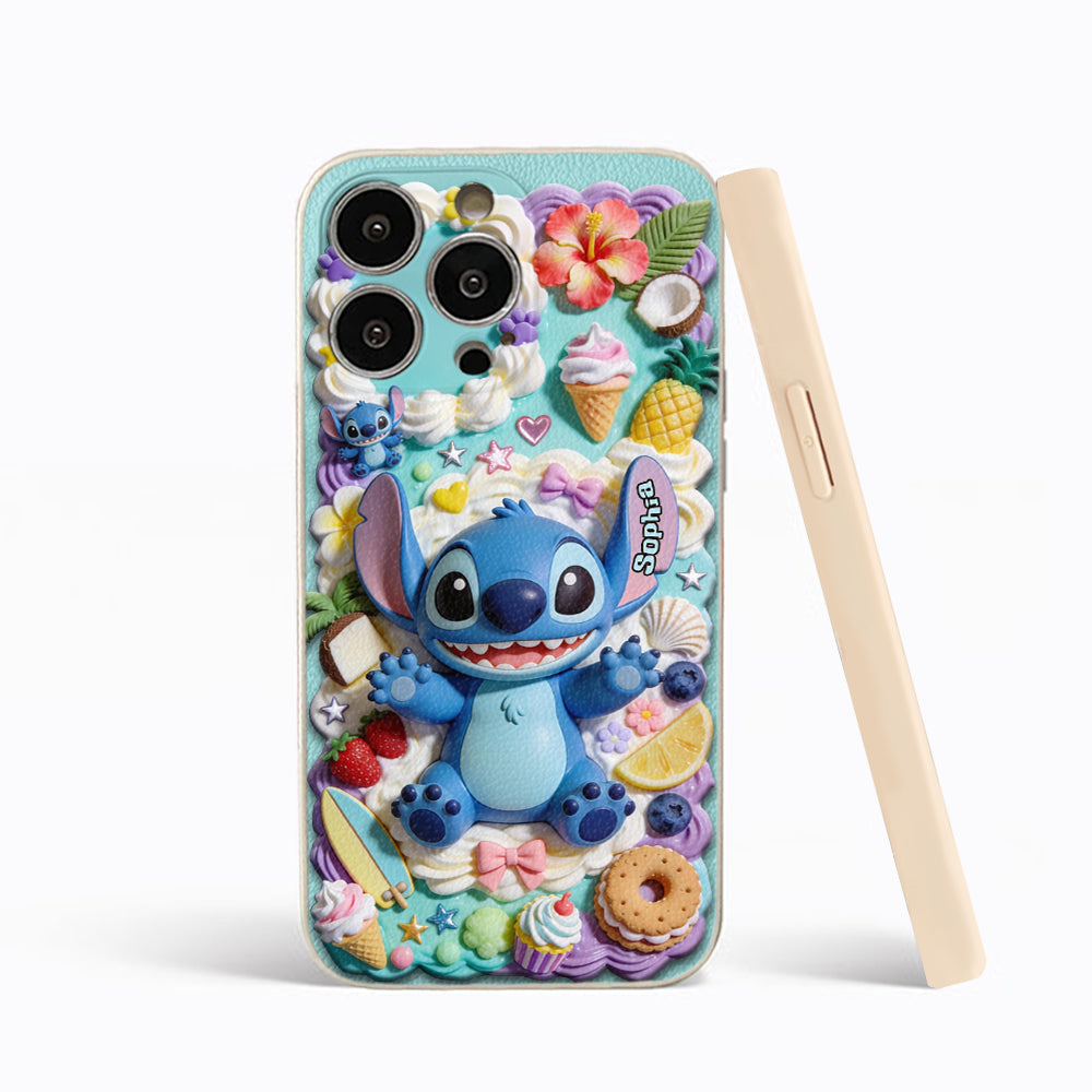Ohana - Personalized Ohana 3D Embossed Leather Phone Case