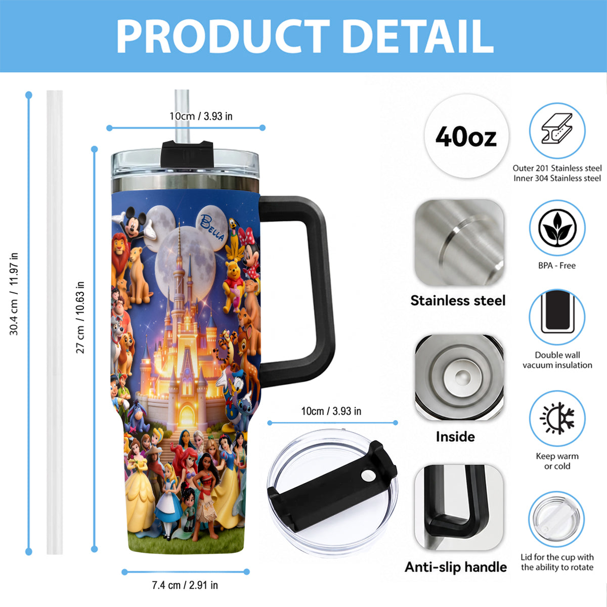 Believe In Magic - Personalized Dream Trip Tumbler With Handle