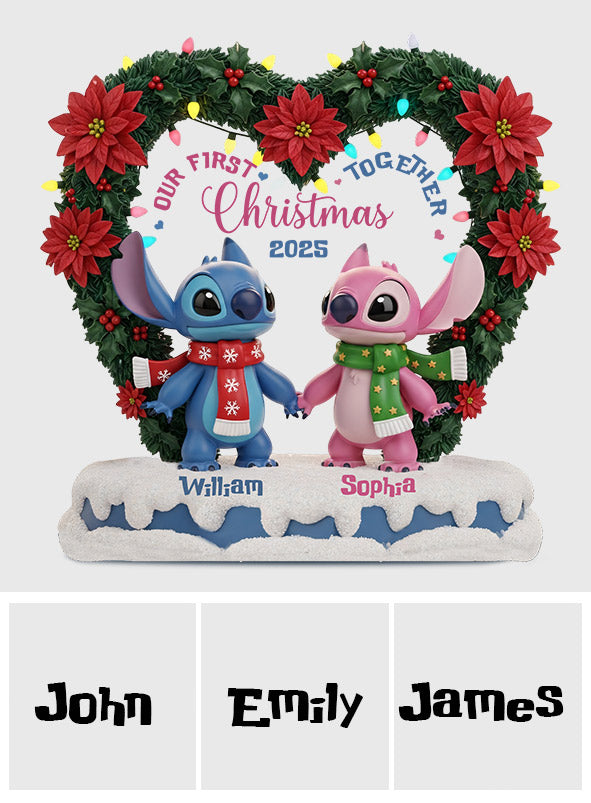 Couple Ohana Our First Christmas Together - Personalized Ohana Custom Shaped Acrylic Plaque