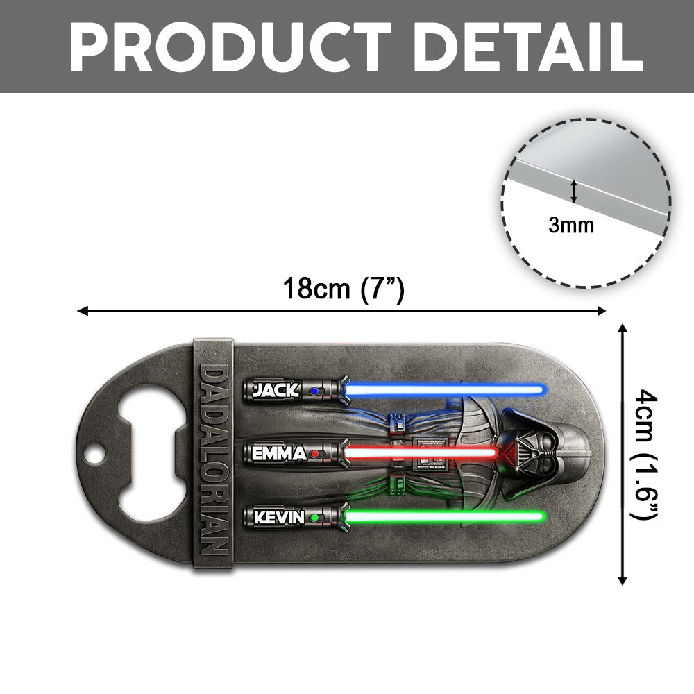 Dadalorian Gift for Dad, Grandpa - Personalized The Force Bottle Opener