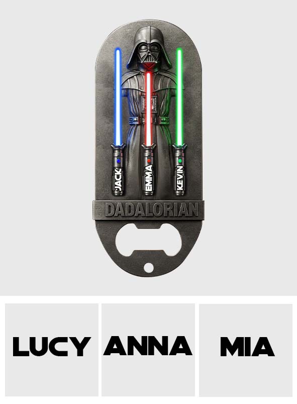 Dadalorian Gift for Dad, Grandpa - Personalized The Force Bottle Opener