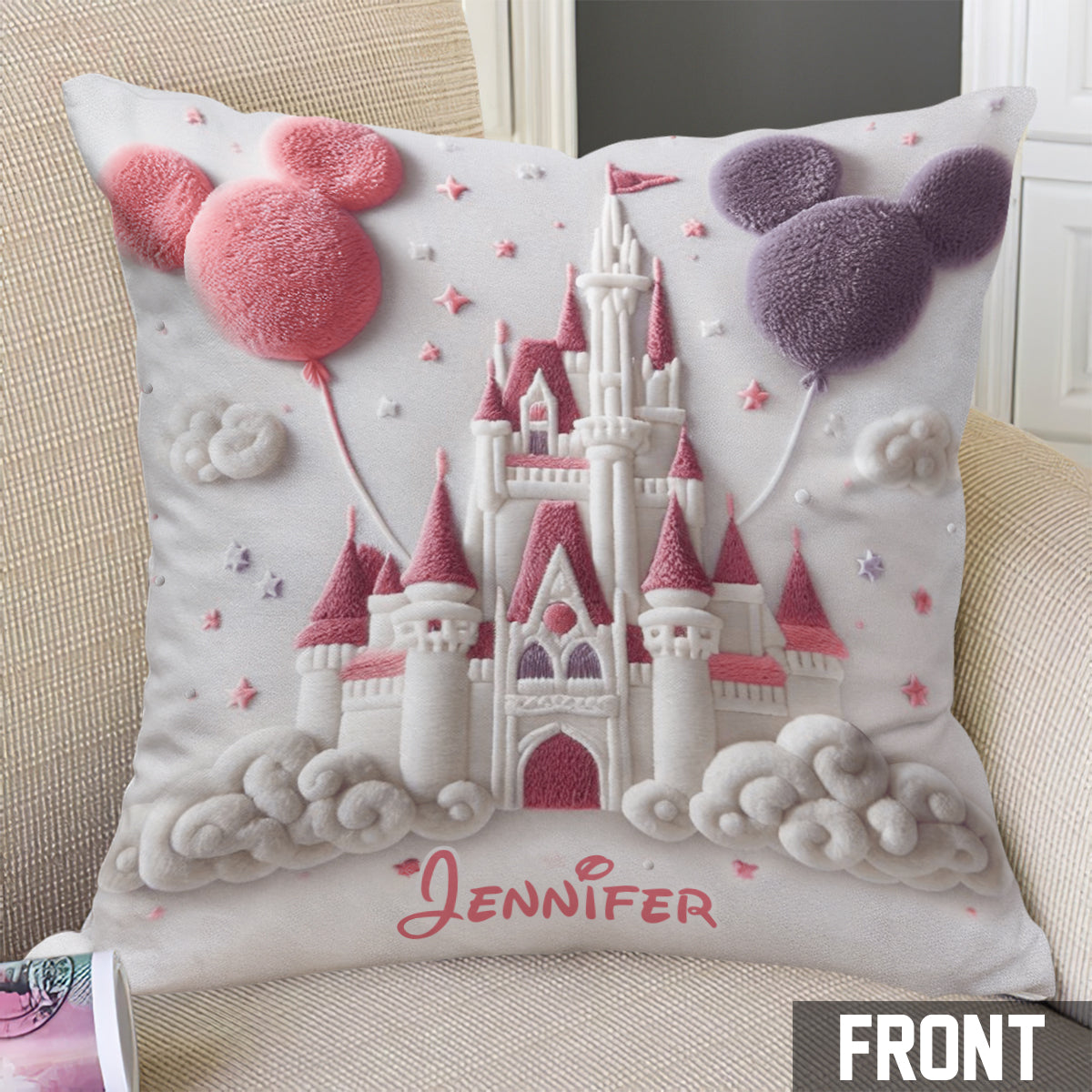 Magical Castle - Personalized Mouse Throw Pillow