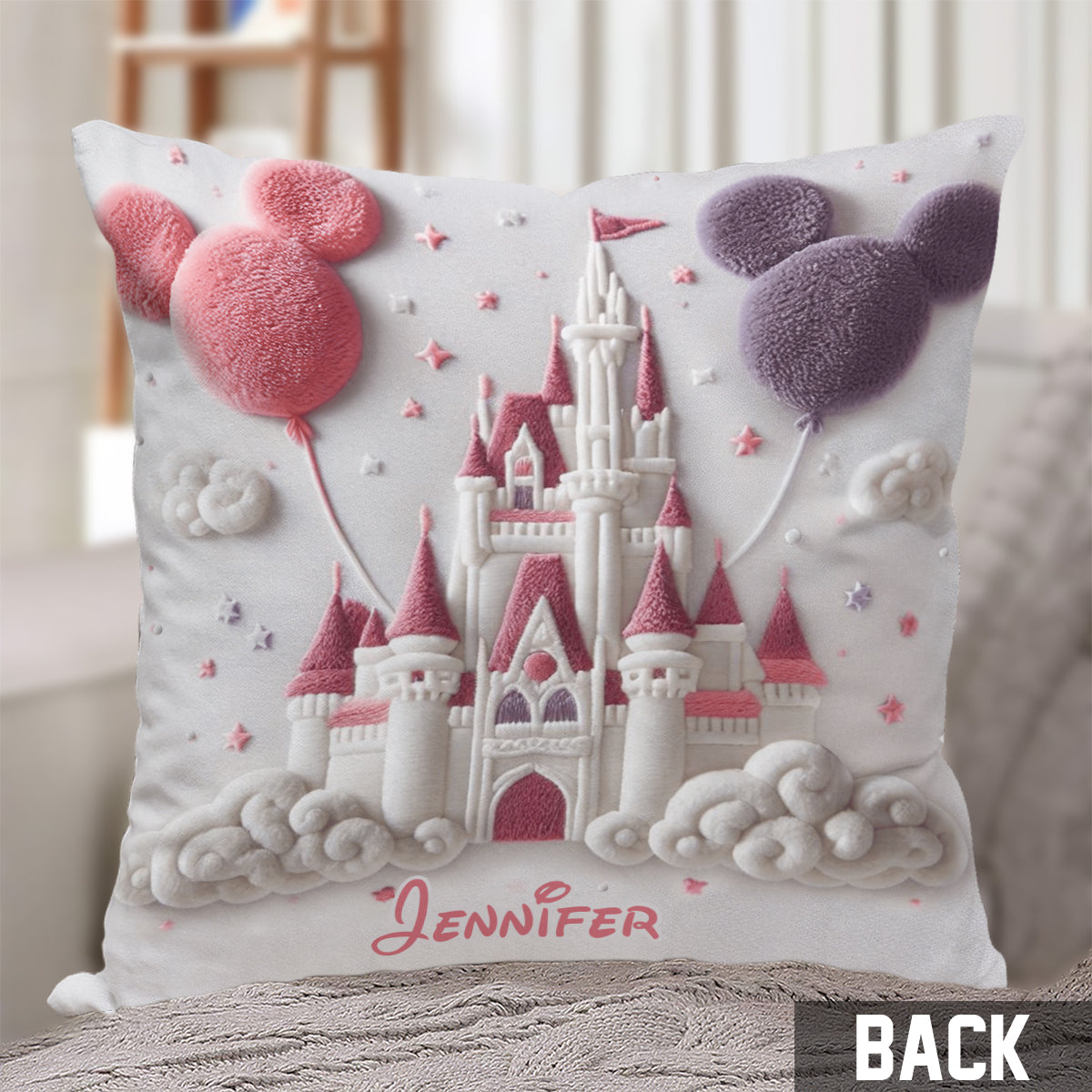 Magical Castle - Personalized Mouse Throw Pillow