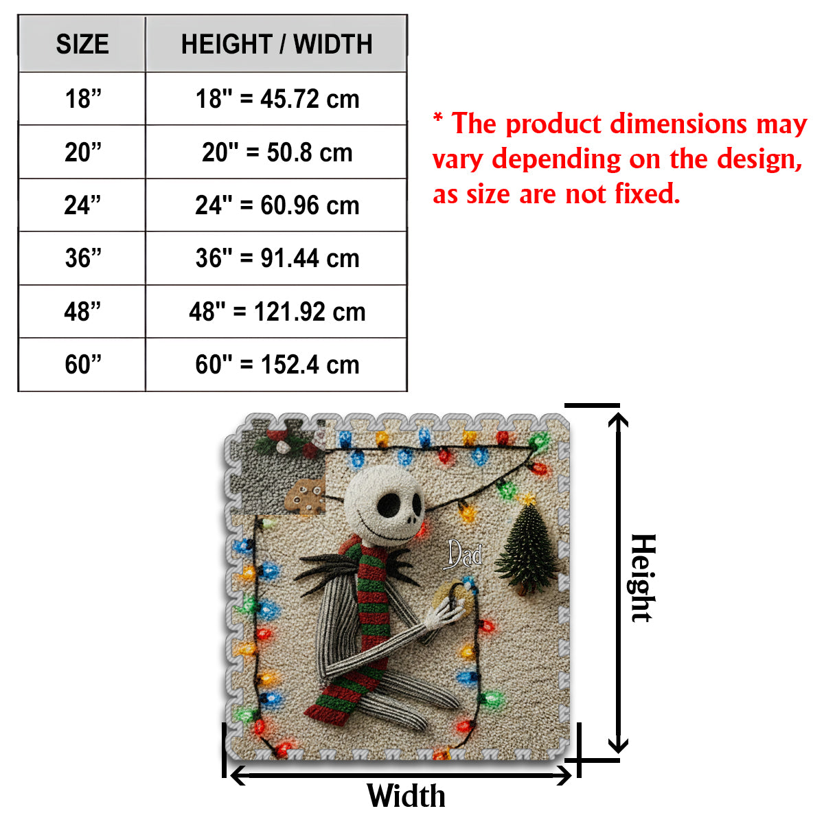 Bone to Be Jolly - Personalized Nightmare Non-Slip Tufted Rug