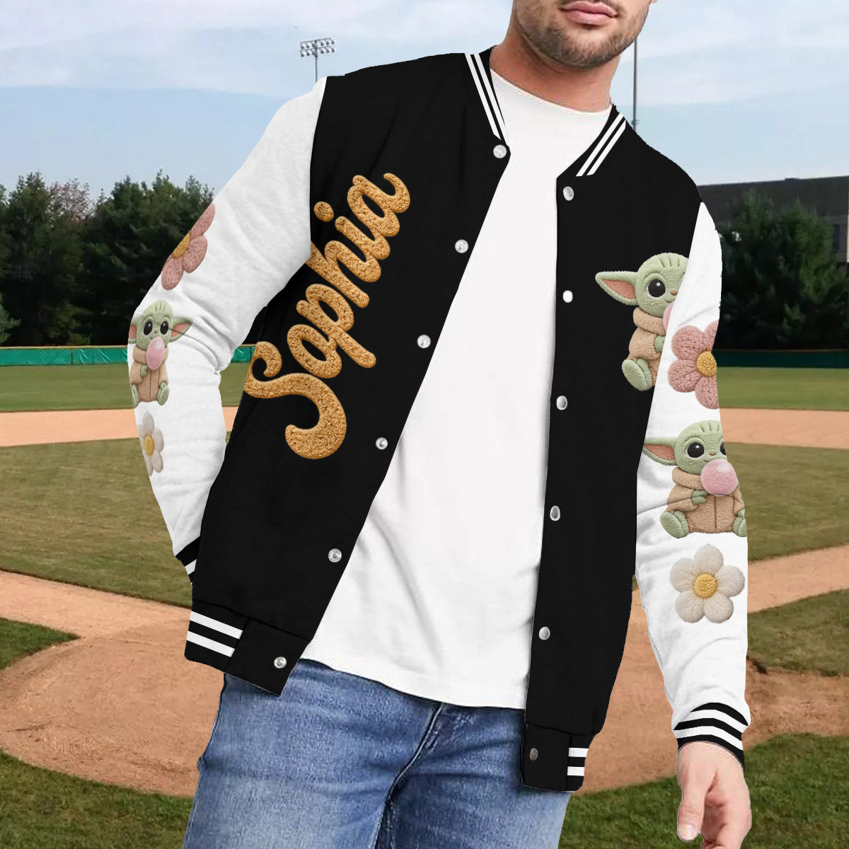 May The Cute Be With You - Personalized The Force Varsity Jacket