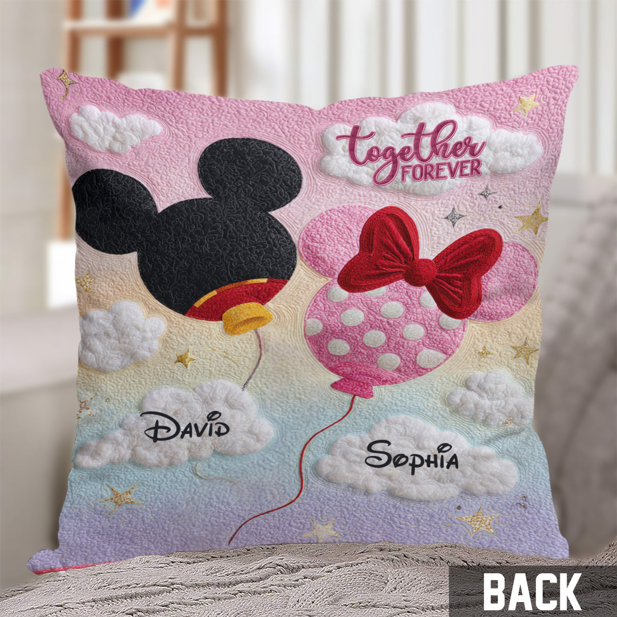 Couple Big Ears - Personalized Mouse Throw Pillow