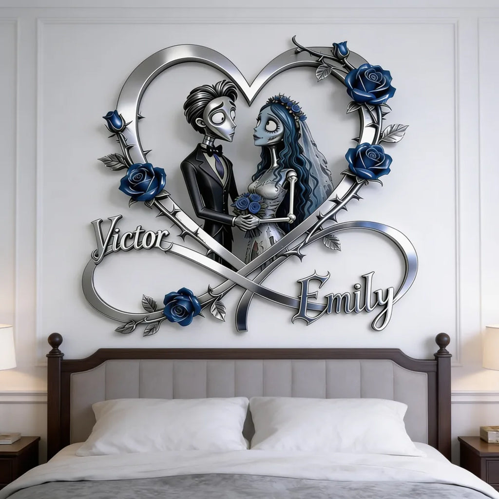 Can A Heart Break Even If It's Stop Beating? - Personalized Halloween Bride Cut Metal Sign