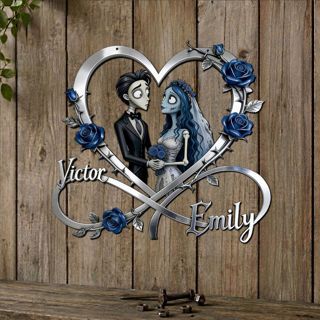 Can A Heart Break Even If It's Stop Beating? - Personalized Halloween Bride Cut Metal Sign