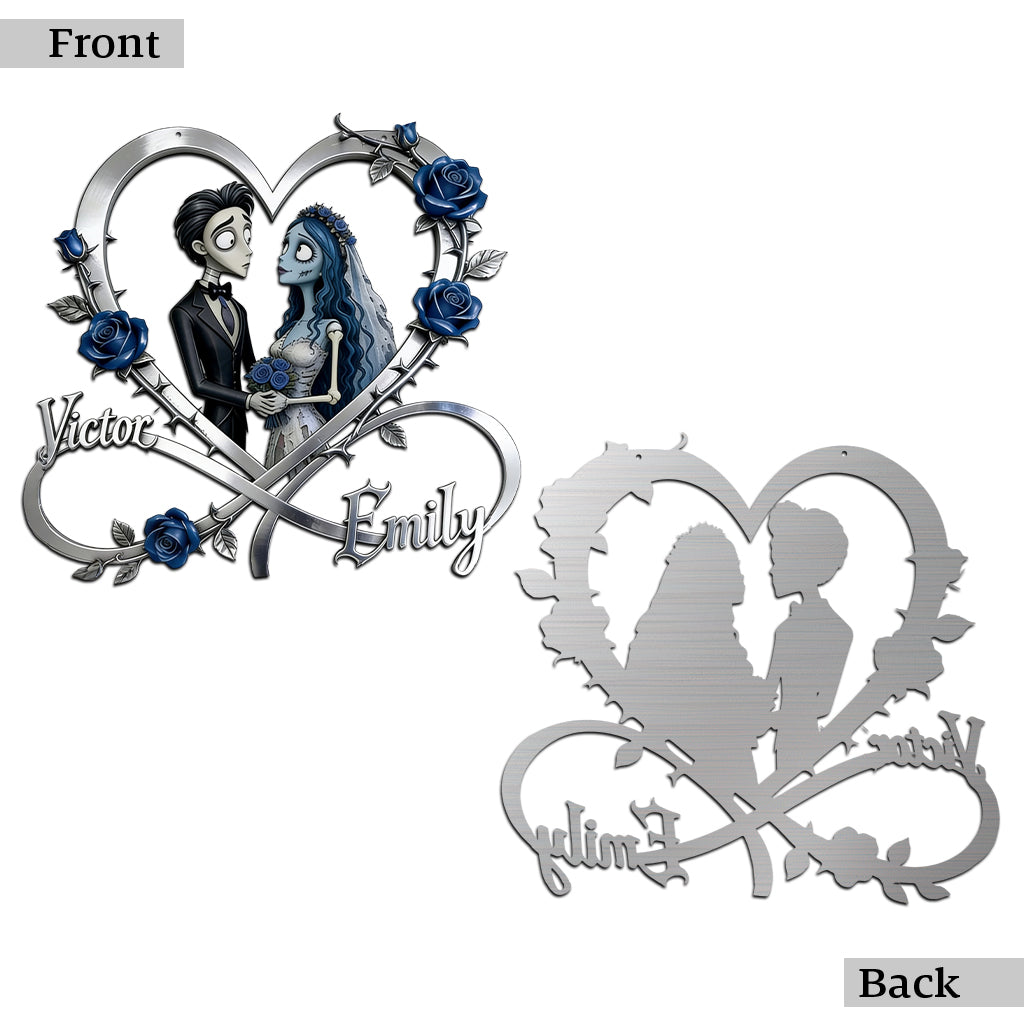 Can A Heart Break Even If It's Stop Beating? - Personalized Halloween Bride Cut Metal Sign