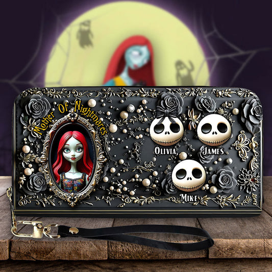 Mother Of Nightmares - Personalized Nightmare Leather Long Wallet
